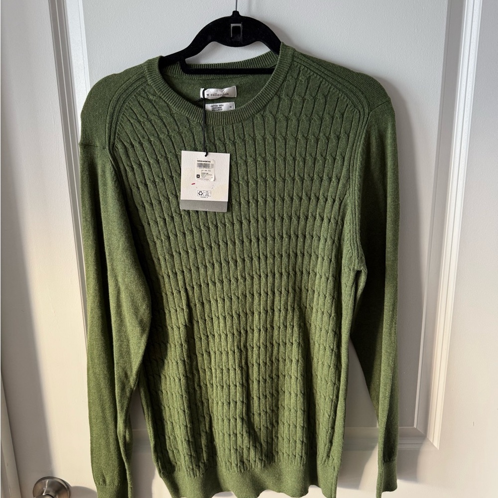 Green Cable Knit Men's Sweater
